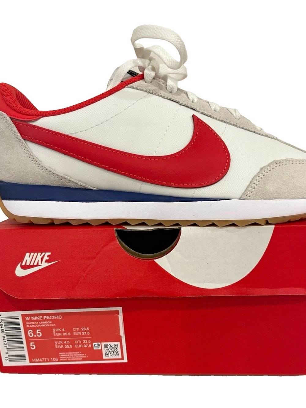 Nike Pacific Women's 6.5 White Royal Crimson Low Top Style HM4771-106 NIB
